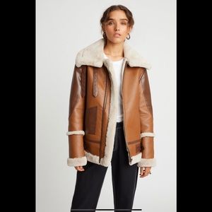 Choosy Amelia Shearling Aviator Jacket S